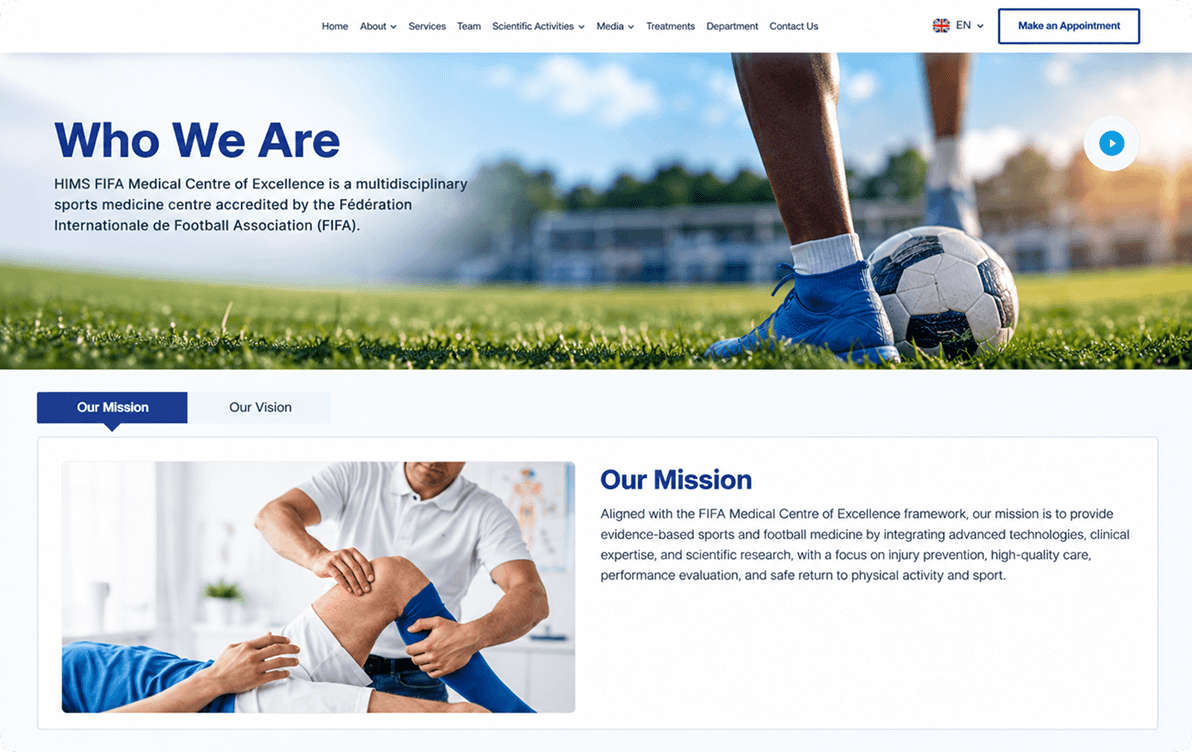 FMC Dubai — Sports Medicine & Healthcare Website