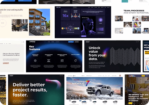 A selection of websites and product interfaces built by Yuni Tech Inc.